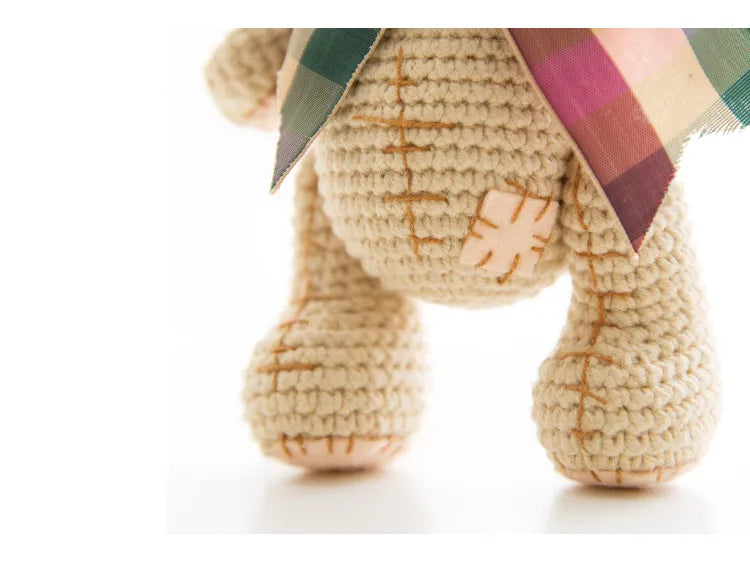 Lovely handmade bear doll Crochet toy gift, wool knitted doll birthday gift for children (finished product, non-DIY)