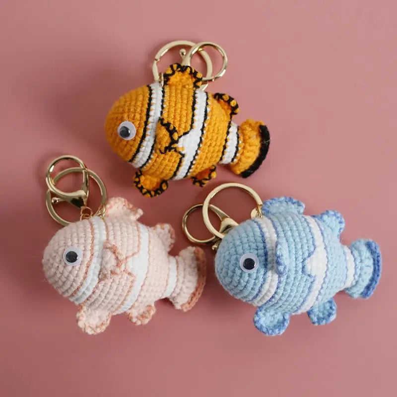 Handmade & Cute Seahorse Crochet Keychain