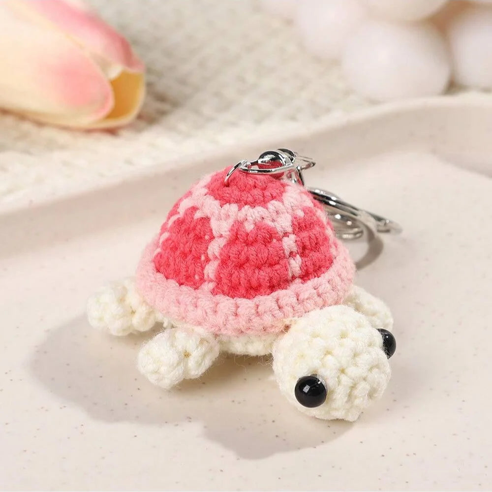 Adorable Turtle Keychain- Handmade Crocheted Miniature !