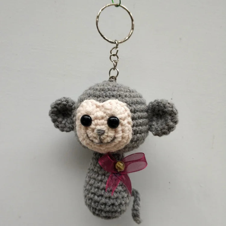 6cm Cute Animal Crochet Doll Key Chain  Knit Toy Cute Pendant Bag Accessories Crochet Toy