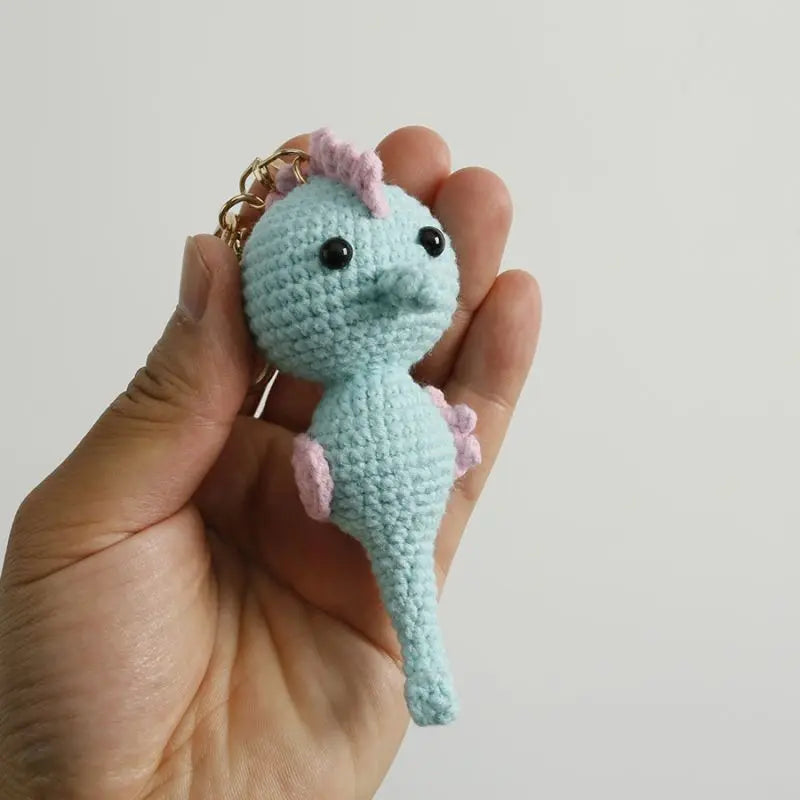 Handmade & Cute Seahorse Crochet Keychain