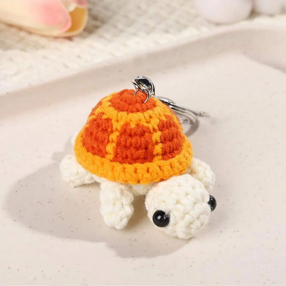 Adorable Turtle Keychain- Handmade Crocheted Miniature !