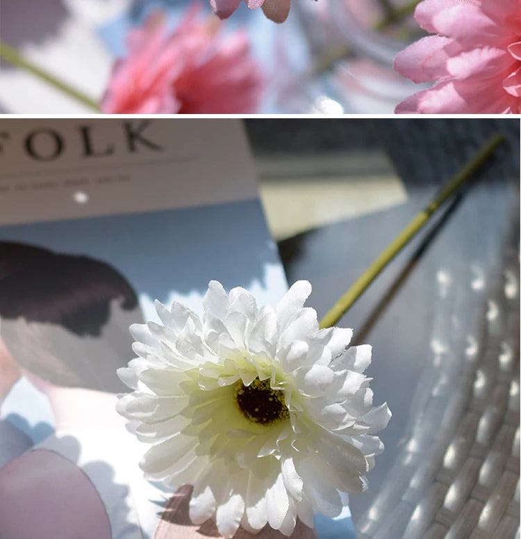 Artificial Silk Gerbera Flowers – Wedding & Home Decor, 3Pcs, 6Pcs, 23cm