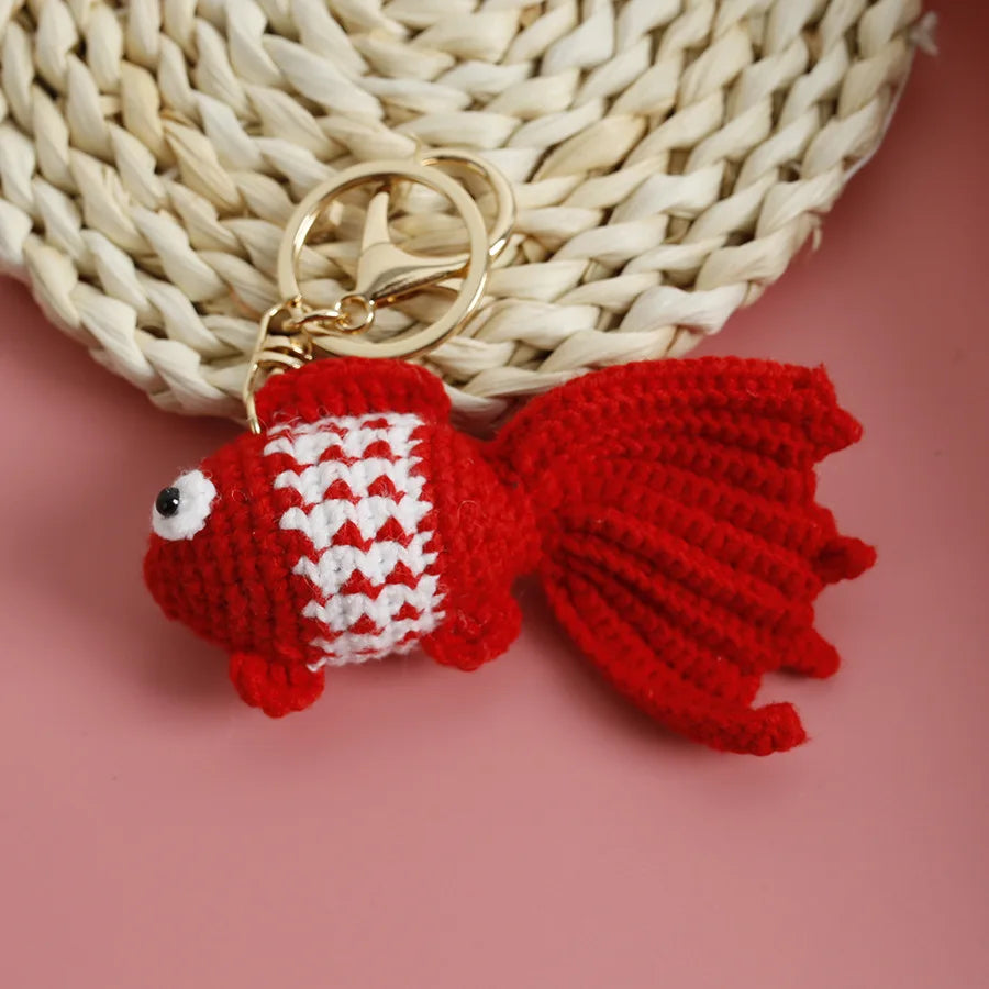 Handmade & Cute Seahorse Crochet Keychain