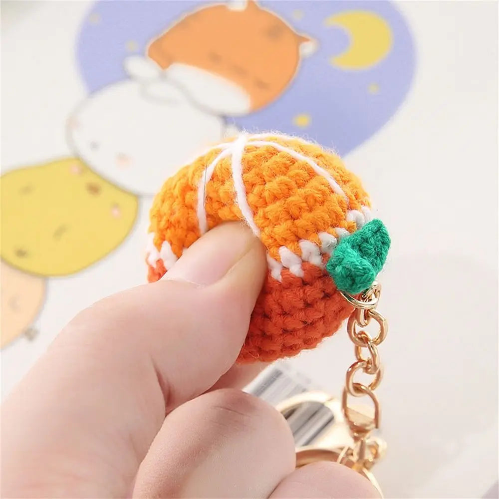 Cute Crochet Donut Fruit Keychain - Sweet & Colorful!