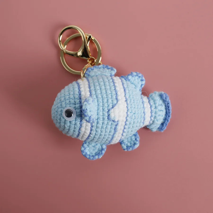 Handmade & Cute Seahorse Crochet Keychain