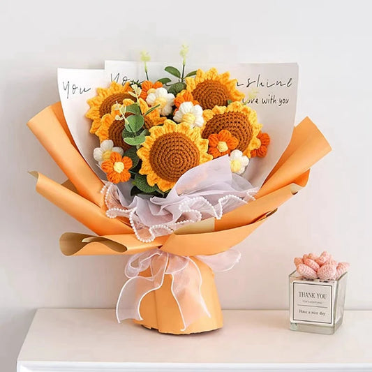 Crochet Sunflower Bouquet – Handmade & Cute