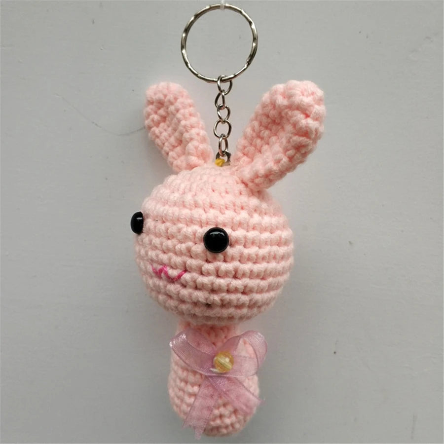 6cm Cute Animal Crochet Doll Key Chain  Knit Toy Cute Pendant Bag Accessories Crochet Toy