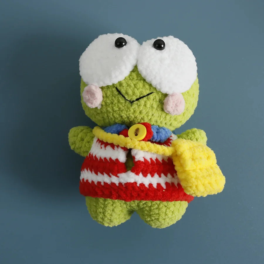 Sanrio Pochacco Hangyodon Hand Knitted Magnetic Doll Keychain kawaii Plush Wool crochet Toys Figure Soft Key Ring Birthday Gifts