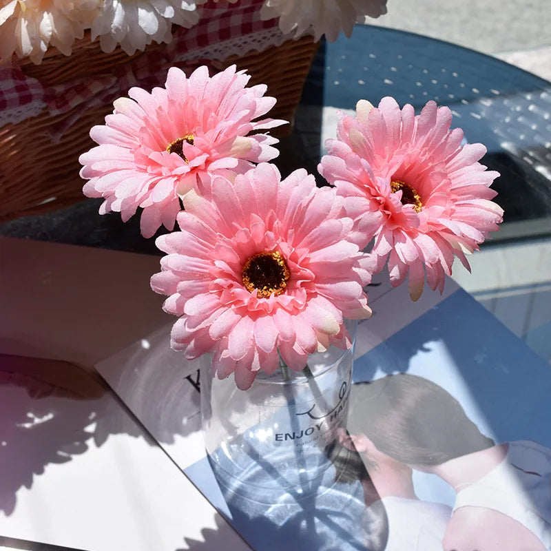 Artificial Silk Gerbera Flowers – Wedding & Home Decor, 3Pcs, 6Pcs, 23cm