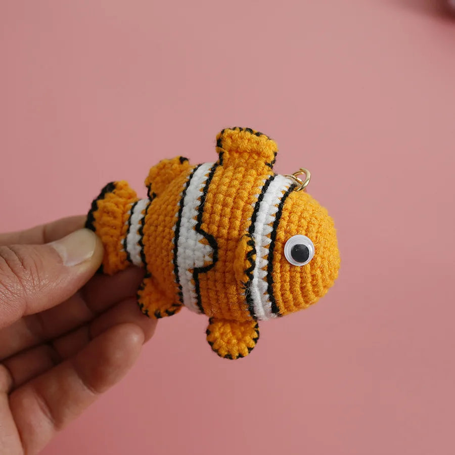 Handmade & Cute Seahorse Crochet Keychain
