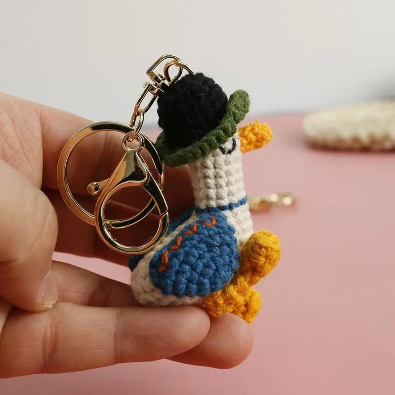 Crochet Keychains Funny Duck Doll Keychain