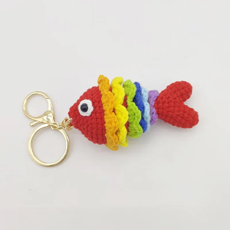 Handmade & Cute Seahorse Crochet Keychain