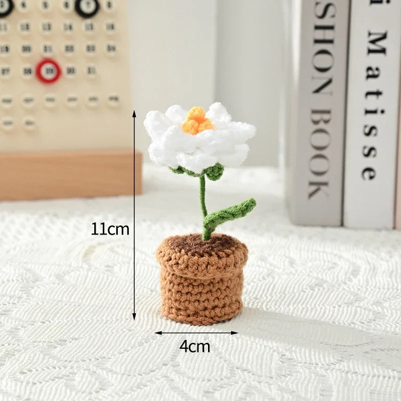 Sunflower Crochet Small Planters- Colorful & Handmade!