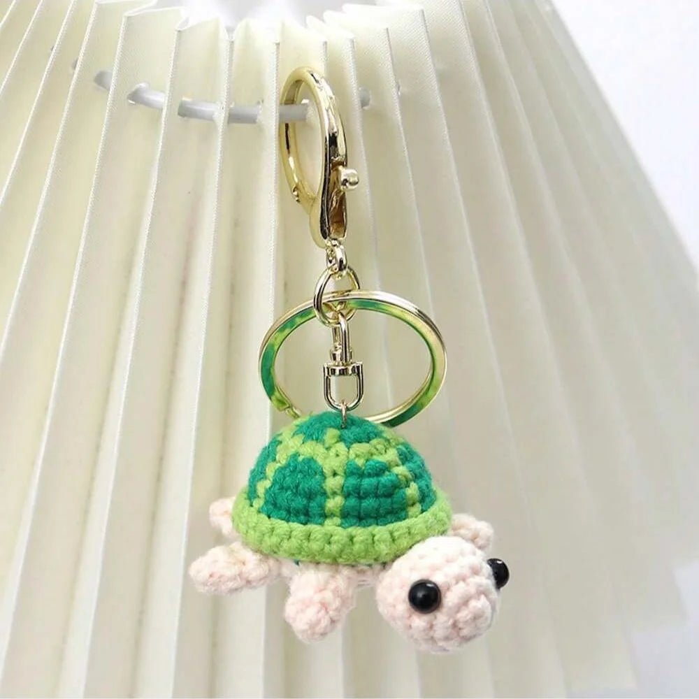 Adorable Turtle Keychain- Handmade Crocheted Miniature !