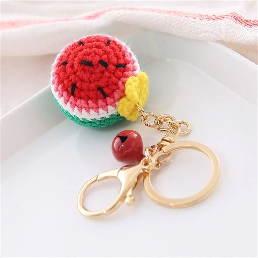 Cute Crochet Donut Fruit Keychain - Sweet & Colorful!