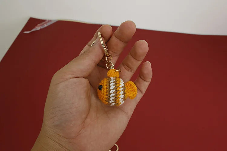 Handmade Crocheted Small Fish Keychain/Charm