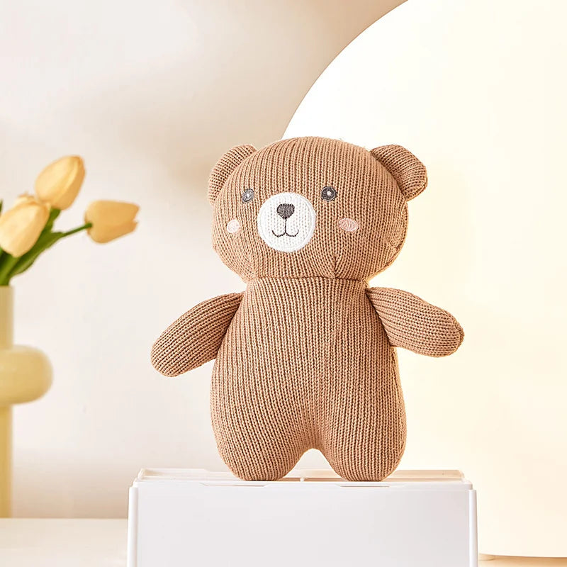 Elephant Stuff Plush Toy Handmade Crochet Wool Doll Baby Rattles