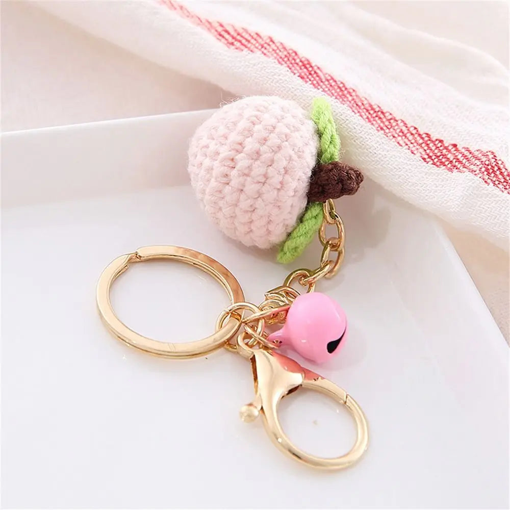 Cute Crochet Donut Fruit Keychain - Sweet & Colorful!
