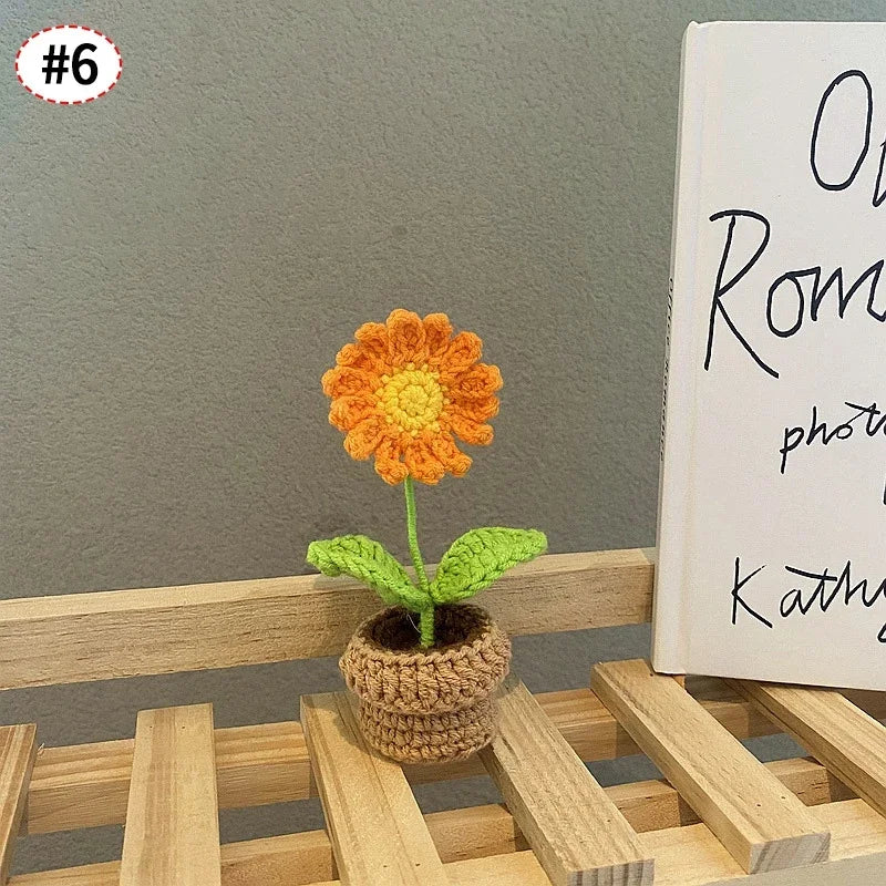 Sunflower Crochet Small Planters- Colorful & Handmade!
