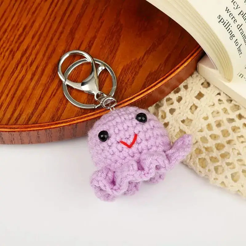 Handmade & Cute Seahorse Crochet Keychain