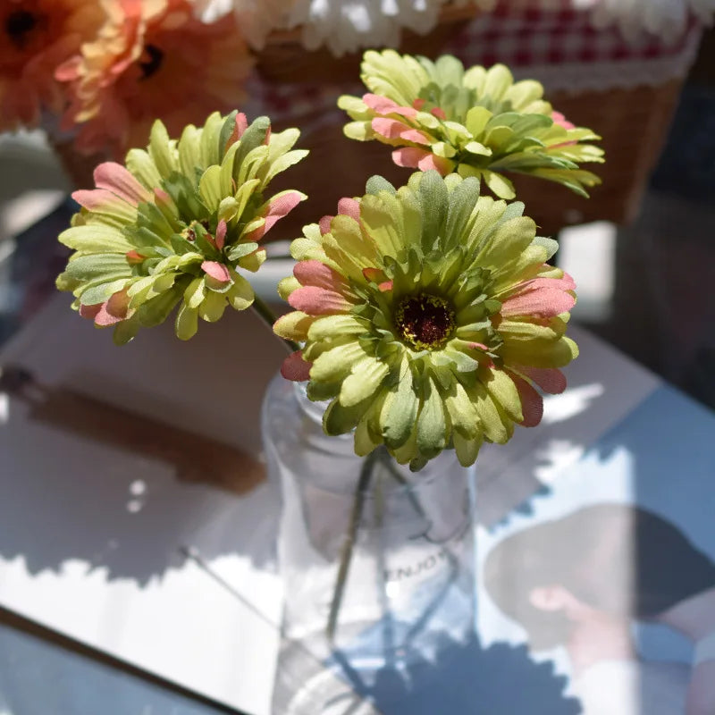 Artificial Silk Gerbera Flowers – Wedding & Home Decor, 3Pcs, 6Pcs, 23cm
