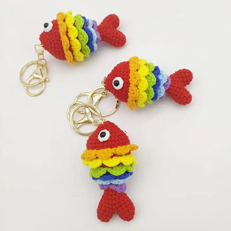 Handmade & Cute Seahorse Crochet Keychain