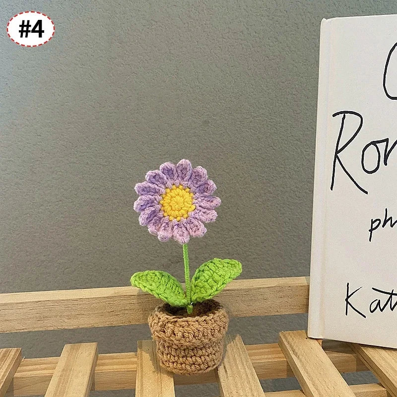 Sunflower Crochet Small Planters- Colorful & Handmade!