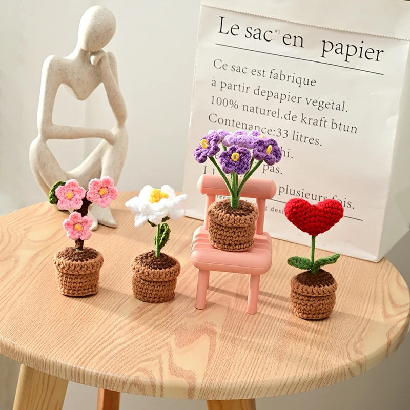 Sunflower Crochet Small Planters- Colorful & Handmade!
