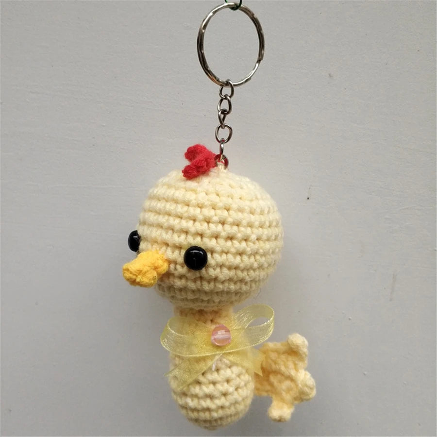 6cm Cute Animal Crochet Doll Key Chain  Knit Toy Cute Pendant Bag Accessories Crochet Toy
