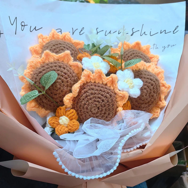 Crochet Sunflower Bouquet – Handmade & Cute
