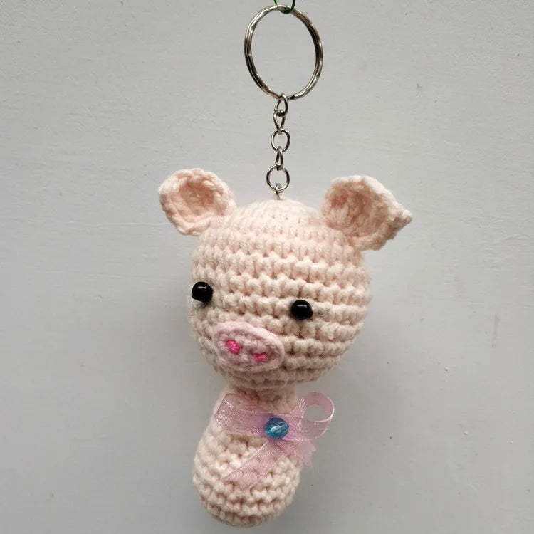 6cm Cute Animal Crochet Doll Key Chain  Knit Toy Cute Pendant Bag Accessories Crochet Toy