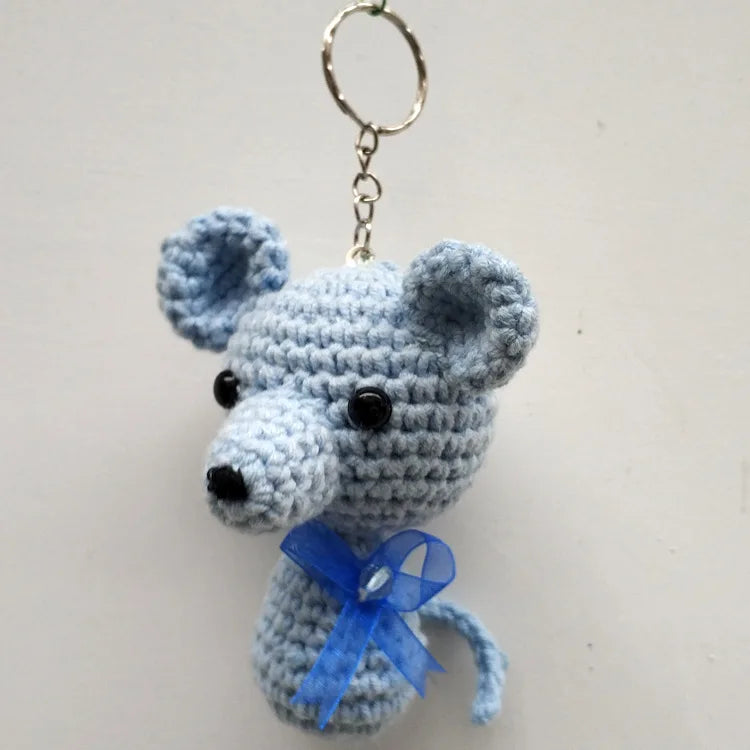 6cm Cute Animal Crochet Doll Key Chain  Knit Toy Cute Pendant Bag Accessories Crochet Toy