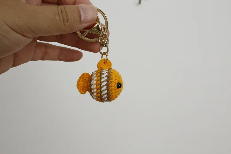 Handmade Crocheted Small Fish Keychain/Charm