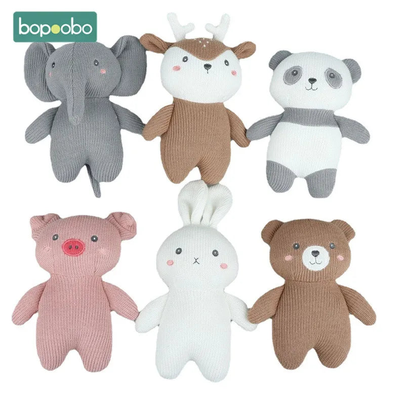 Elephant Stuff Plush Toy Handmade Crochet Wool Doll Baby Rattles