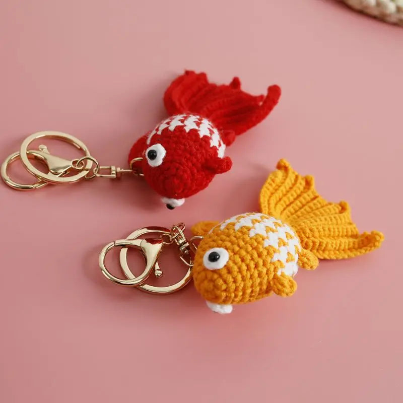 Knitting Goldfish Keychain