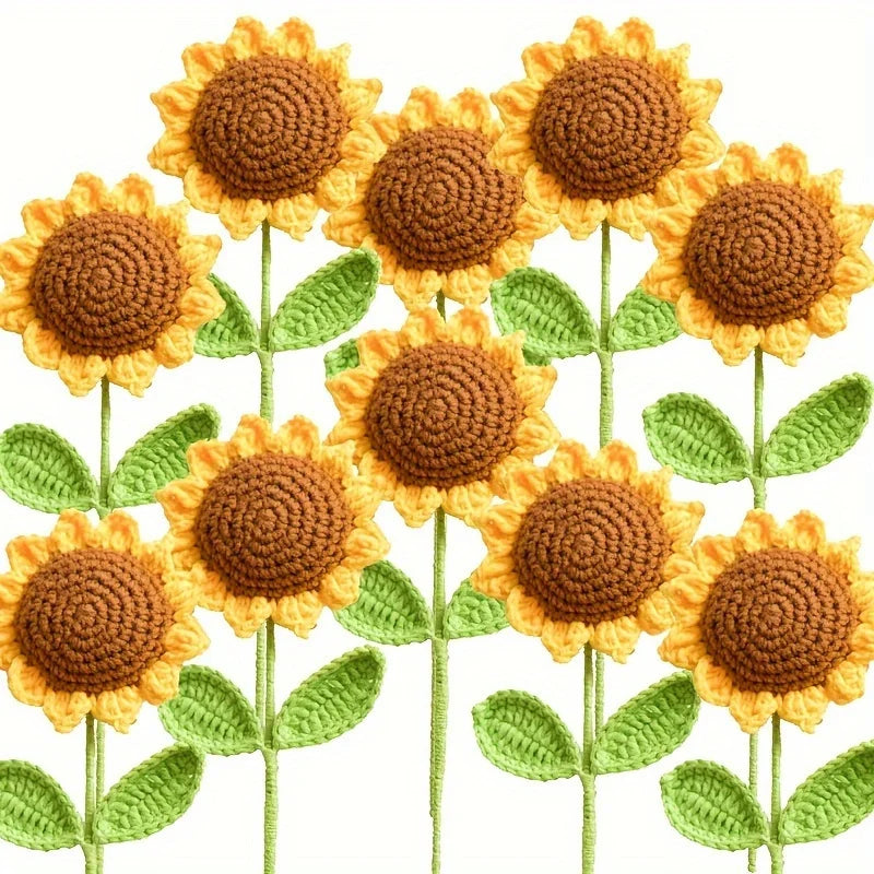 Sunflower Crochet Flowers - Handmade Beauty!