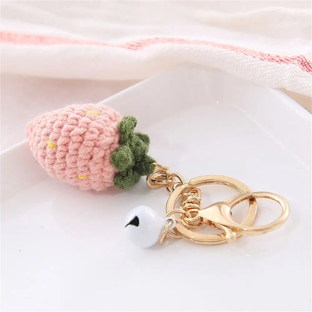 Cute Crochet Donut Fruit Keychain - Sweet & Colorful!