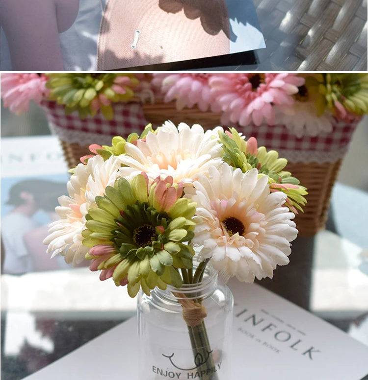 Artificial Silk Gerbera Flowers – Wedding & Home Decor, 3Pcs, 6Pcs, 23cm