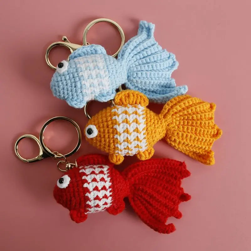 Handmade & Cute Seahorse Crochet Keychain