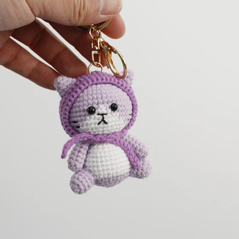 Cat Doll Crochet Keychain - Handmade & Cute