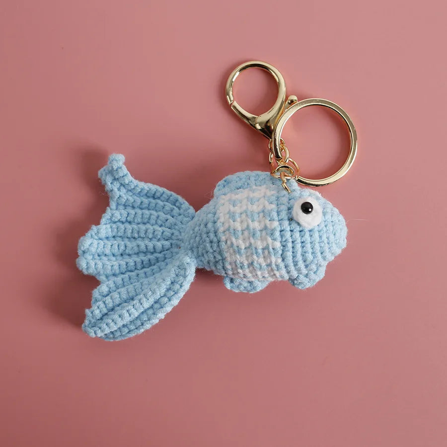 Handmade & Cute Seahorse Crochet Keychain