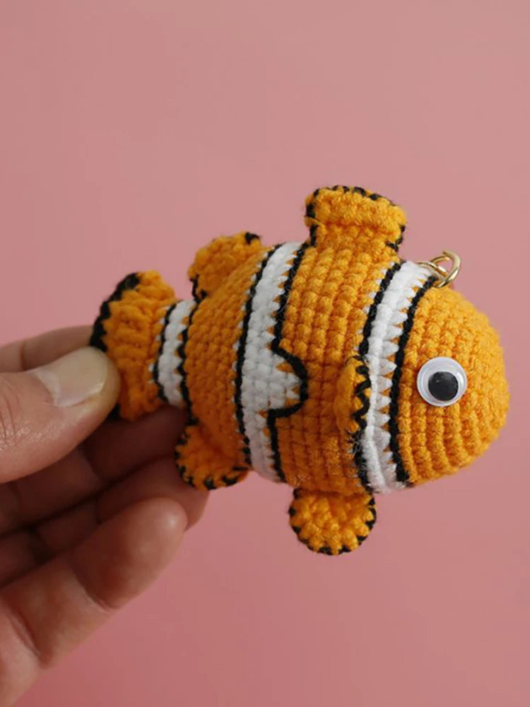 Knitting Goldfish Keychain