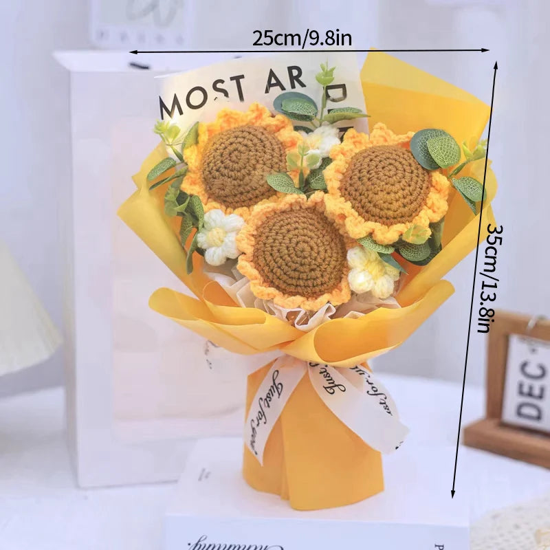 Crochet Sunflower Bouquet – Handmade & Cute
