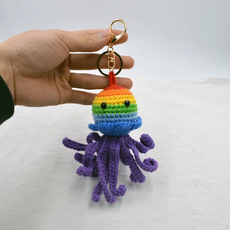 Handmade & Cute Seahorse Crochet Keychain