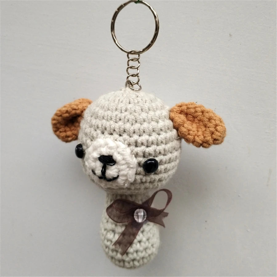 6cm Cute Animal Crochet Doll Key Chain  Knit Toy Cute Pendant Bag Accessories Crochet Toy
