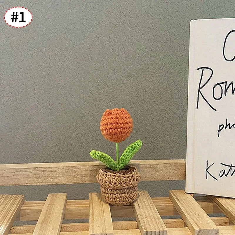Sunflower Crochet Small Planters- Colorful & Handmade!