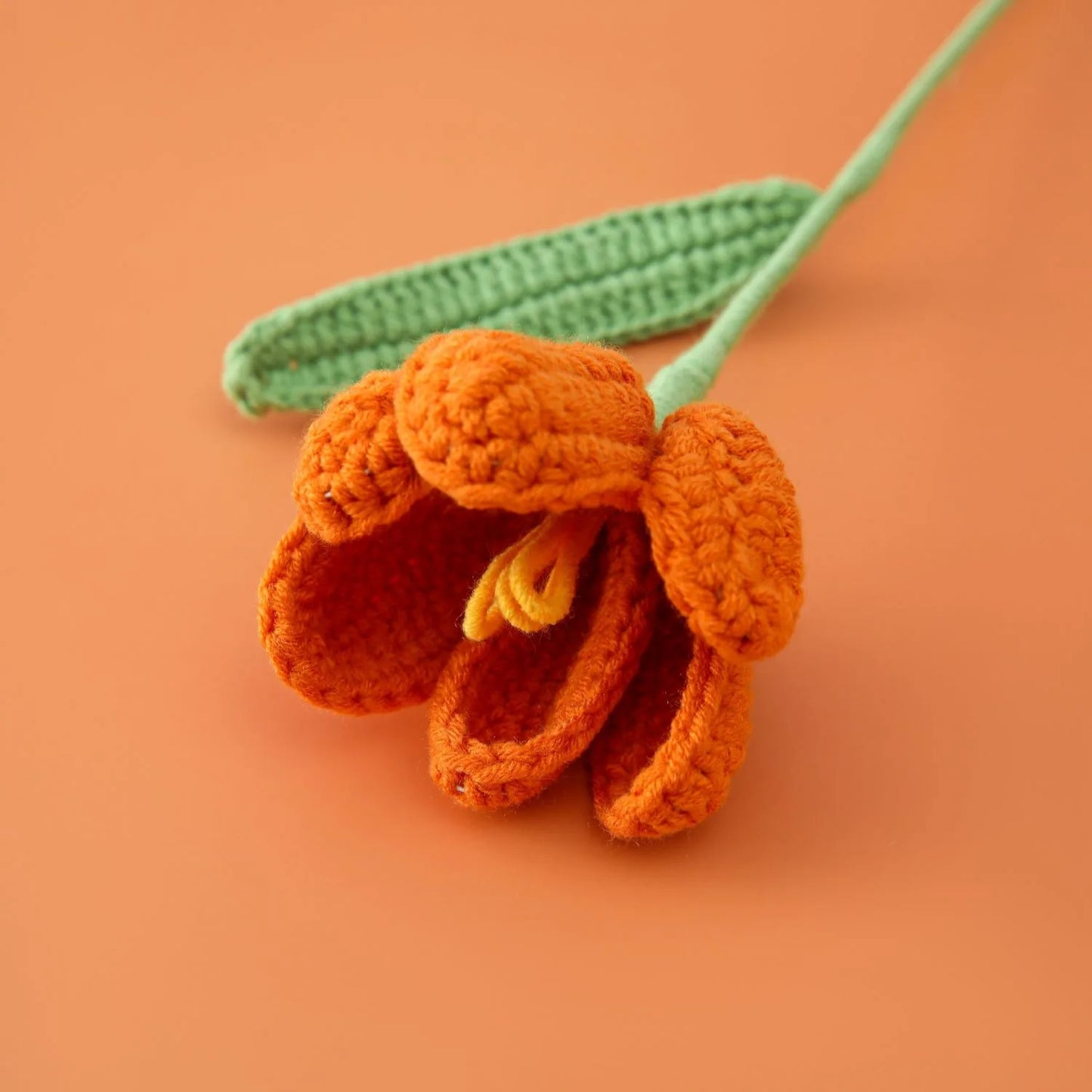 Crochet Tulip Bouquet – Colorful Handcrafted Artificial Flowers
