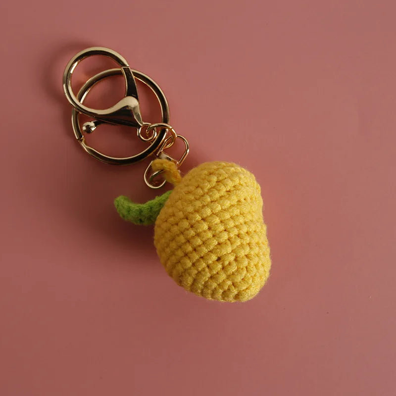 Cute Crochet Fruit Keychain