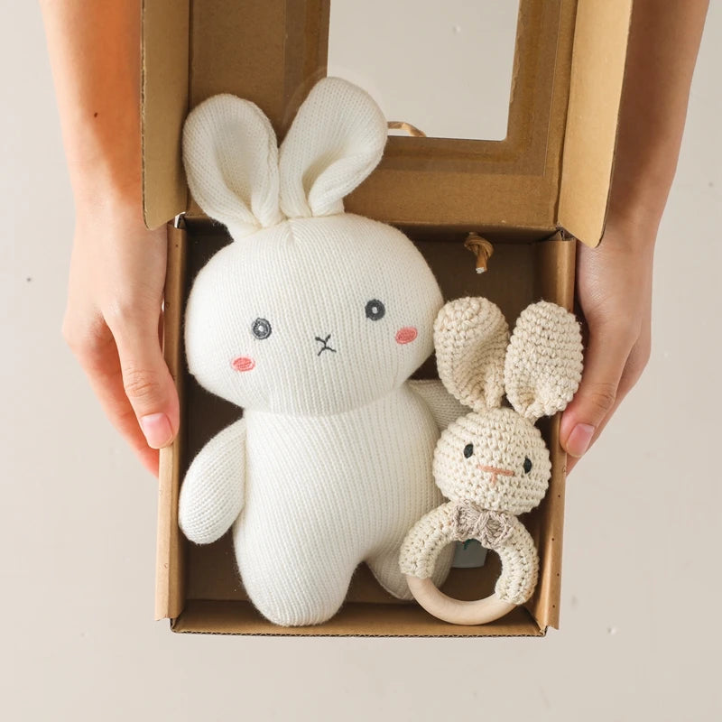 Elephant Stuff Plush Toy Handmade Crochet Wool Doll Baby Rattles